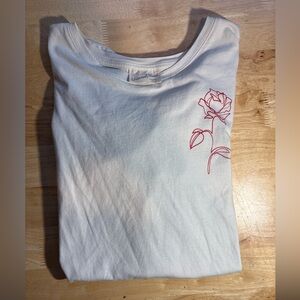 Universal Thread Cream Rose Stamp T-Shirt
